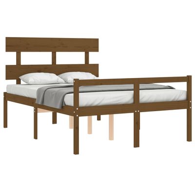 vidaXL Seniorenbett mit Kopfteil 140x200 cm Honigbraun Massivholz