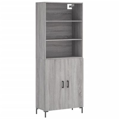 vidaXL Highboard Grau Sonoma 69,5x34x180 cm Holzwerkstoff