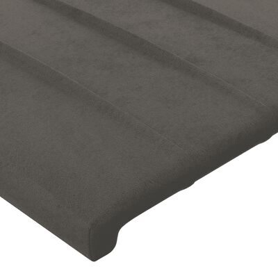 vidaXL Boxspringbett mit Matratze Dunkelgrau 120x200 cm Samt