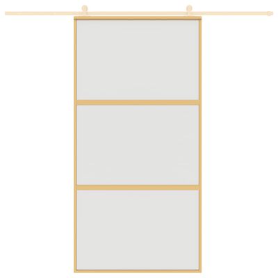 vidaXL Schiebetür Golden 102,5x205 cm Matt ESG-Glas und Aluminium