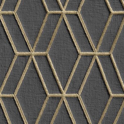 DUTCH WALLCOVERINGS Tapete Sechseckmuster Schwarz und Golden