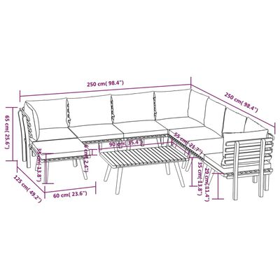 vidaXL 9-tlg. Garten-Lounge-Set mit Kissen Massivholz Akazie