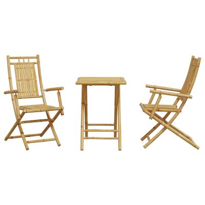 vidaXL 3-tlg. Bistro-Set Bambus