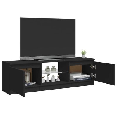 vidaXL TV-Schrank mit LED-Leuchten Schwarz 120x30x35,5 cm