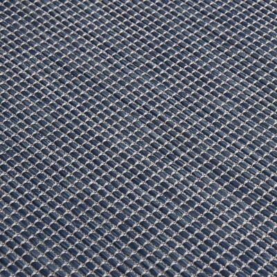 vidaXL Outdoor-Teppich Flachgewebe 100x200 cm Blau