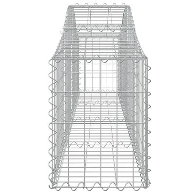 vidaXL Gabionen mit Hochbogen 7 Stk. 200x30x40/60 cm Verzinktes Eisen