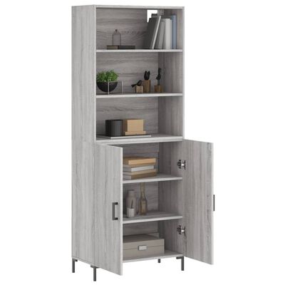 vidaXL Highboard Grau Sonoma 69,5x34x180 cm Holzwerkstoff