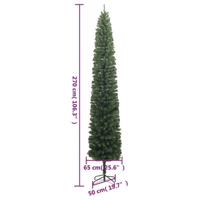 vidaXL Weihnachtsbaum Schlank mit Ständer 270 cm PVC