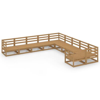 vidaXL 10-tlg. Garten-Lounge-Set Massivholz Kiefer