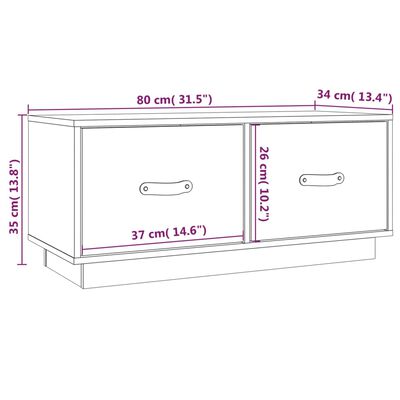 vidaXL TV-Schrank 80x34x35 cm Massivholz Kiefer