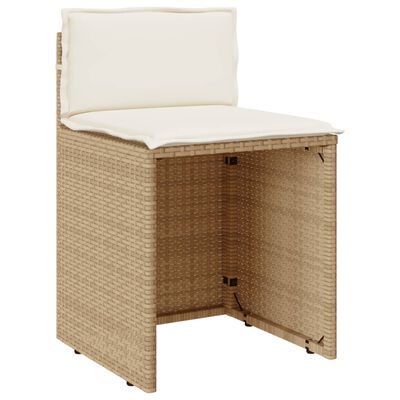 vidaXL 3-tlg. Bistro-Set mit Kissen Beige Poly Rattan