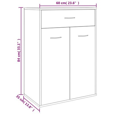 vidaXL Schuhschrank Braun Eichen-Optik 60x35x84 cm Holzwerkstoff