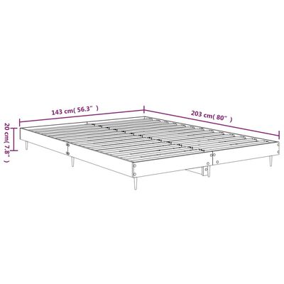 vidaXL Bettgestell Braun Eichen-Optik 135x190 cm Holzwerkstoff