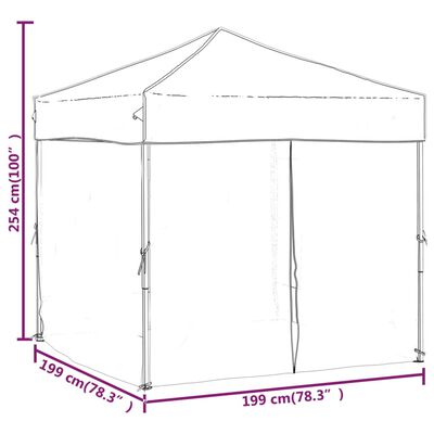 vidaXL Partyzelt Faltbar mit Seitenwänden Anthrazit 2x2 m