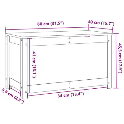 vidaXL Truhe Honigbraun 80x40x45,5 cm Massivholz Kiefer