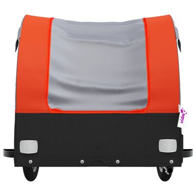 vidaXL Fahrradanhänger Schwarz und Orange 45 kg Eisen