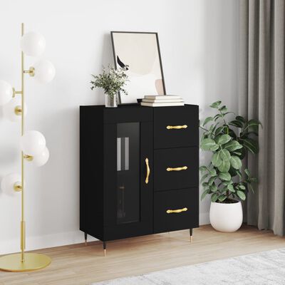 vidaXL Sideboard Schwarz 69,5x34x90 cm Holzwerkstoff