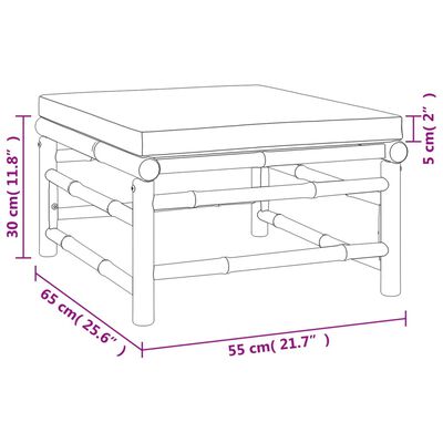 vidaXL 6-tlg. Garten-Lounge-Set mit Hellgrauen Kissen Bambus