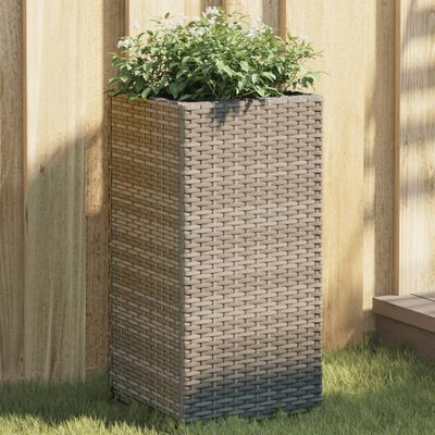 vidaXL Pflanzkübel Grau 30x30x60 cm Poly Rattan