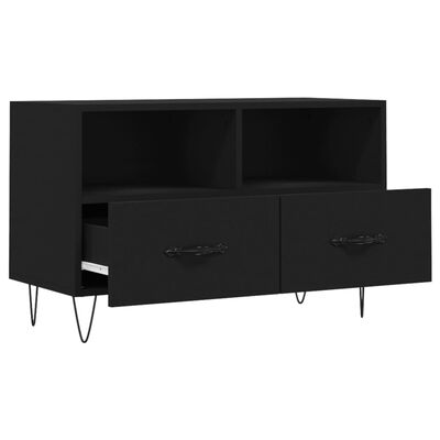 vidaXL TV-Schrank Schwarz 80x36x50 cm Holzwerkstoff