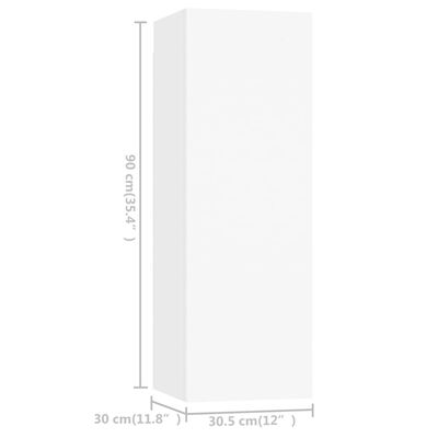 vidaXL 4-tlg. TV-Schrank-Set Weiß Holzwerkstoff