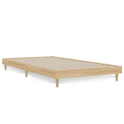 vidaXL Bettgestell ohne Matratze Sonoma-Eiche 100x200 cm Holzwerkstoff