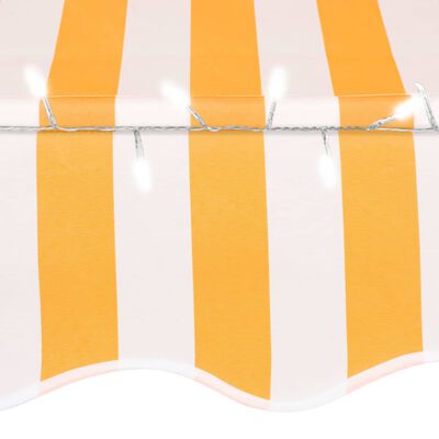 vidaXL Einziehbare Markise Handbetrieben mit LED 150 cm Weiß Orange