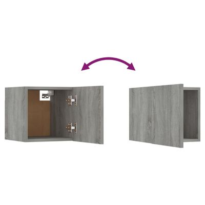 vidaXL TV-Wandschrank 8 Stk. Grau Sonoma 30,5x30x30 cm