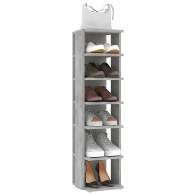 vidaXL Schuhschrank Betongrau 27,5x27x102 cm Holzwerkstoff