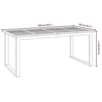 vidaXL 7-tlg. Garten-Essgruppe Massivholz Akazie und Metall