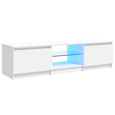 vidaXL TV-Schrank mit LED-Leuchten Weiß 140x40x35,5 cm