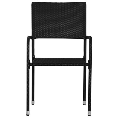 vidaXL 9-tlg. Garten-Essgruppe Poly Rattan Schwarz