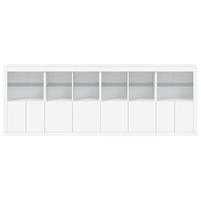 vidaXL Sideboard mit LED-Leuchten Weiß 283x37x100 cm