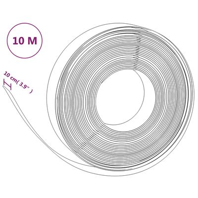 vidaXL Rasenkante Schwarz 10 m 10 cm Polyethylen