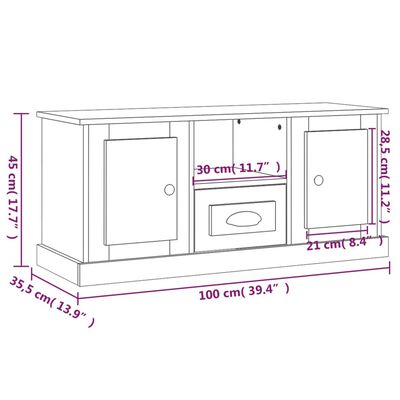 vidaXL TV-Schrank Sonoma-Eiche 100x35,5x45 cm Holzwerkstoff