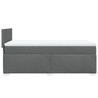 vidaXL Boxspringbett mit Matratze Dunkelgrau 100x200 cm Stoff