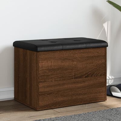 vidaXL Sitzbank mit Stauraum Braun Eiche 62x42x45 cm Holzwerkstoff