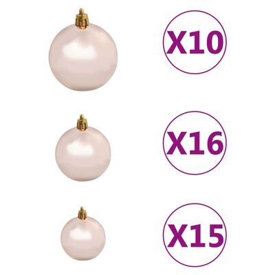 vidaXL Künstlicher Weihnachtsbaum mit Beleuchtung & Kugeln Grün 210 cm