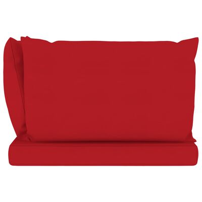 vidaXL Garten-Palettensofa 3-Sitzer mit Kissen in Rot Kiefernholz