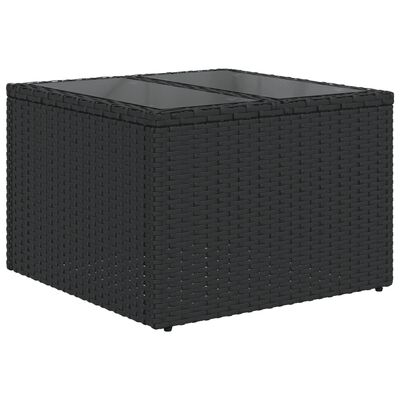 vidaXL 13-tlg. Garten-Sofagarnitur mit Kissen Schwarz Poly Rattan