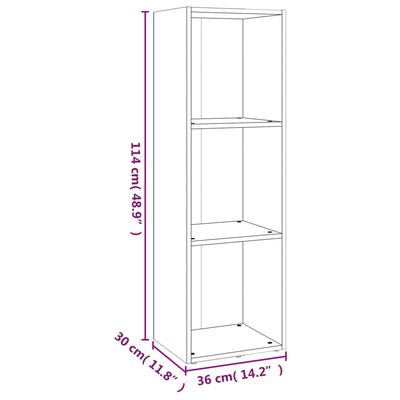 vidaXL Bücherschrank/TV-Schrank Grau Sonoma 36x30x114 cm Holzwerkstoff