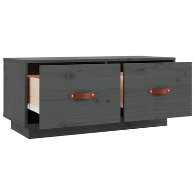 vidaXL TV-Schrank Grau 80x34x35 cm Massivholz Kiefer