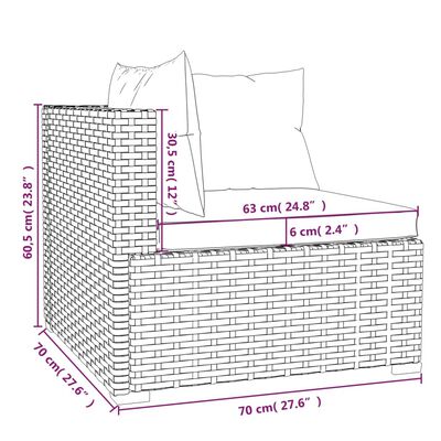 vidaXL 7-tlg. Garten-Lounge-Set mit Kissen Poly Rattan Schwarz