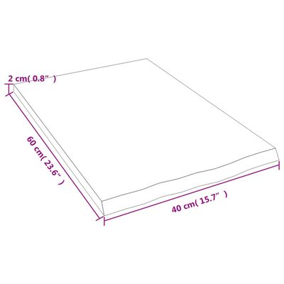 vidaXL Waschtischplatte Hellbraun 40x60x2 cm Massivholz Behandelt