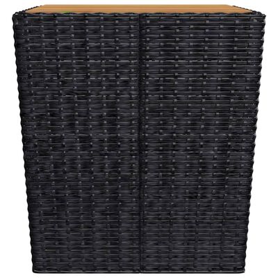 vidaXL 3-tlg. Bistro-Set Poly Rattan und Akazienholz Schwarz