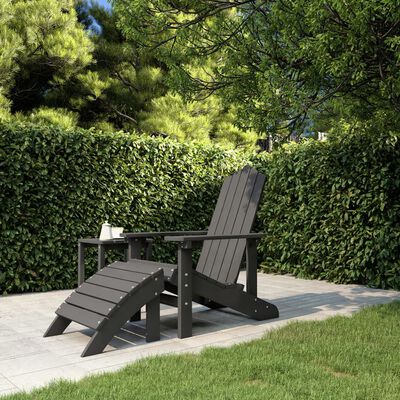 vidaXL Adirondack-Gartenstuhl mit Fußteil HDPE Anthrazit