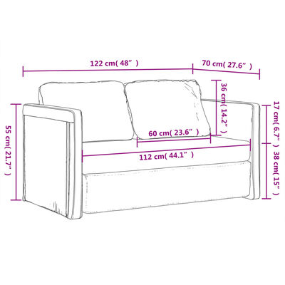 vidaXL Bodensofa mit Schlaffunktion Dunkelgelb 122x204x55 cm Samt