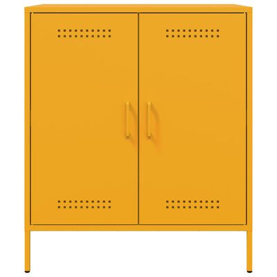 vidaXL Sideboard Senfgelb 68x39x79 cm Stahl