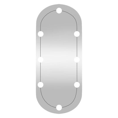 vidaXL Wandspiegel mit LED-Leuchten 30x70 cm Glas Oval