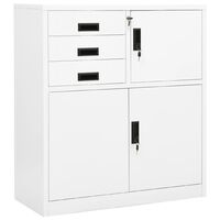 vidaXL Büroschrank Weiß 90x40x102 cm Stahl